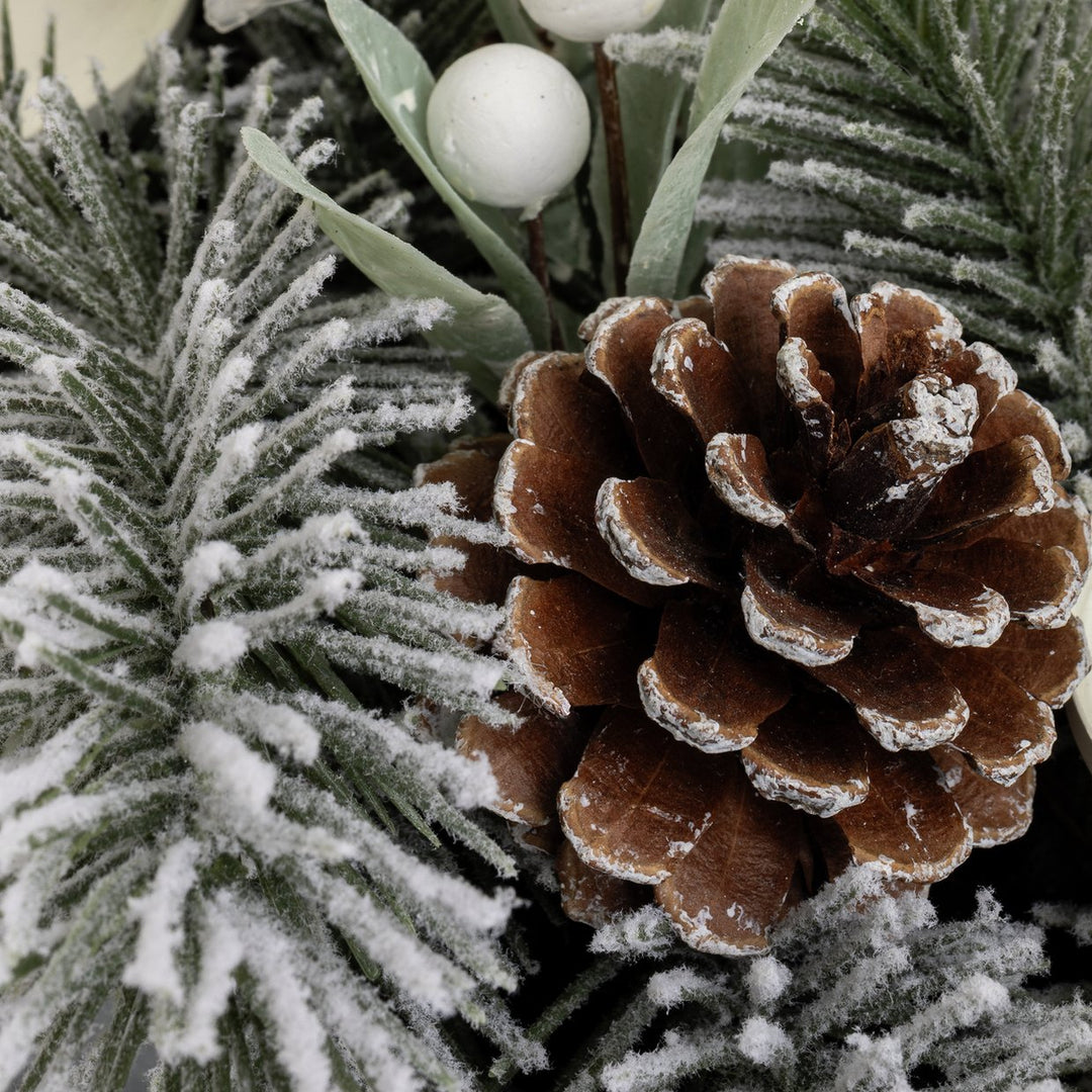 Habitat Snow Foliage Candle Holder Christmas Decoration