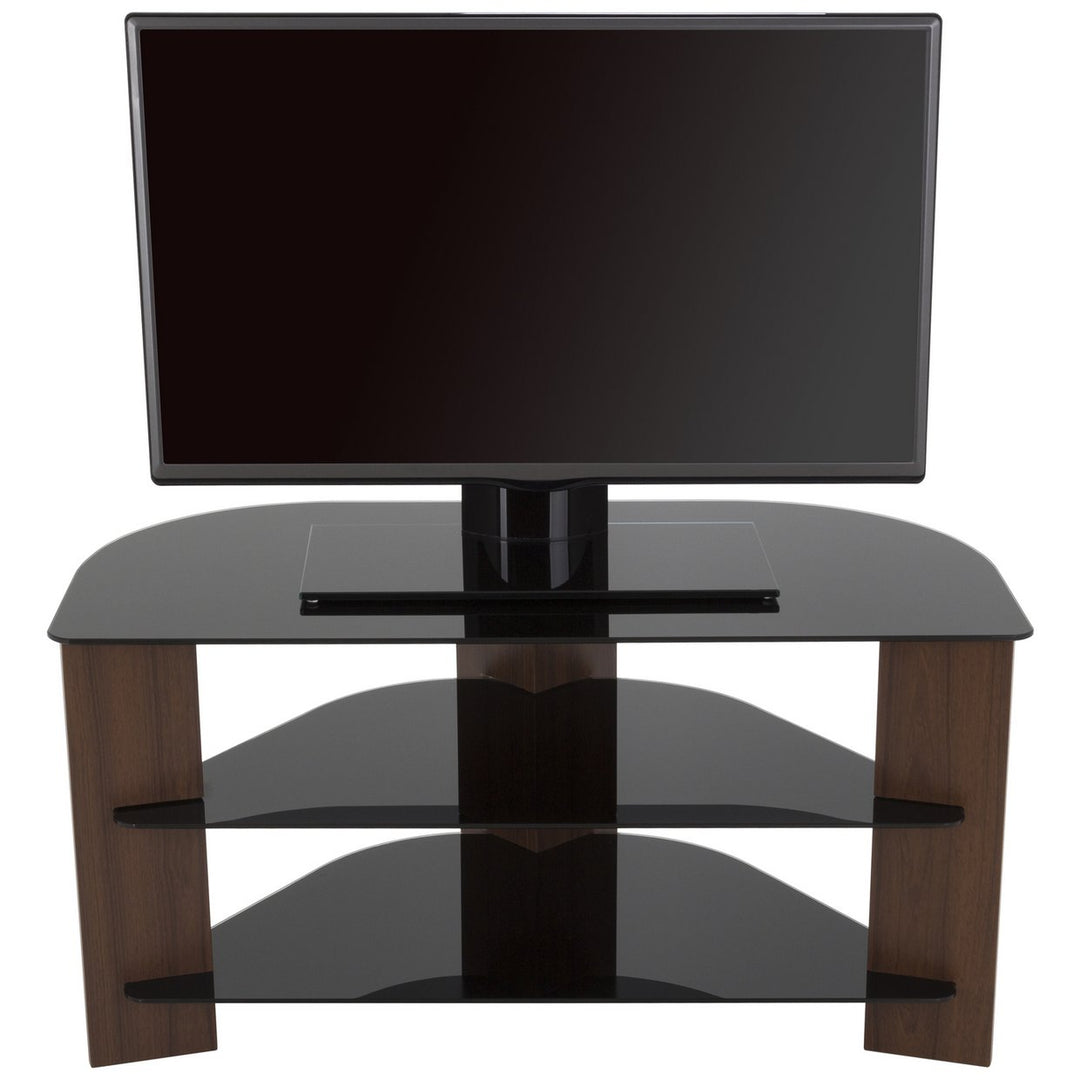 AVF Up To 42 Inch TV Stand - Black Glass and Walnut Effect