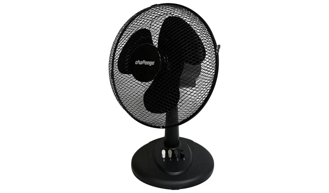 Challenge 12 Inch Oscillating Desk Fan - Black