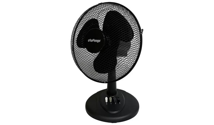 Challenge 12 Inch Oscillating Desk Fan - Black