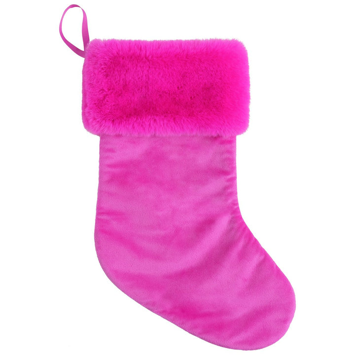 Habitat Pink Faux Fur Christmas Stocking