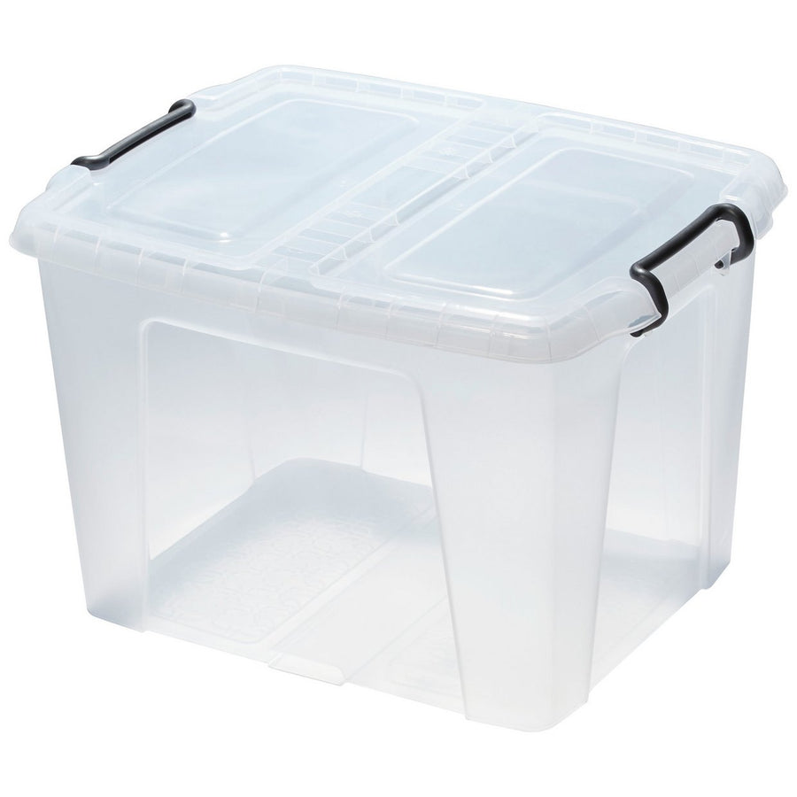 Strata Smart 2 x 40L Plastic Storage Boxes with Lid - Clear