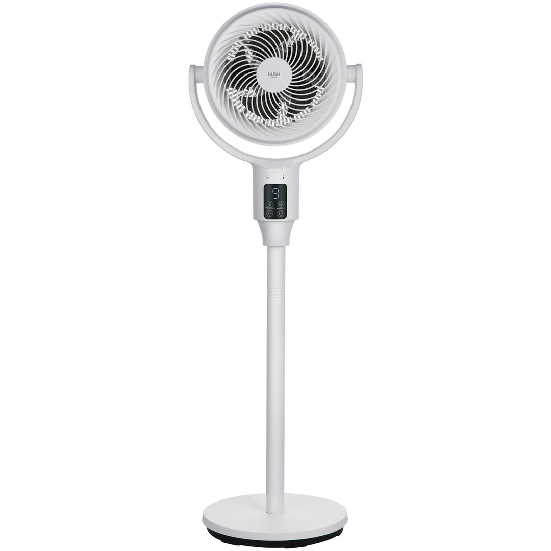 Bush 7 Inch 3D Circulation White Pedestal Fan with Remote Control