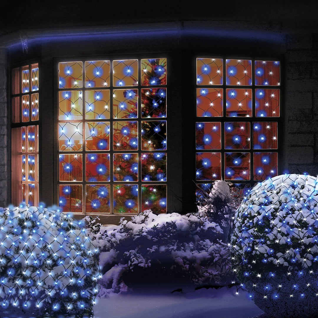 Premier Decorations 360 LED Net Christmas Lights - Blue & White