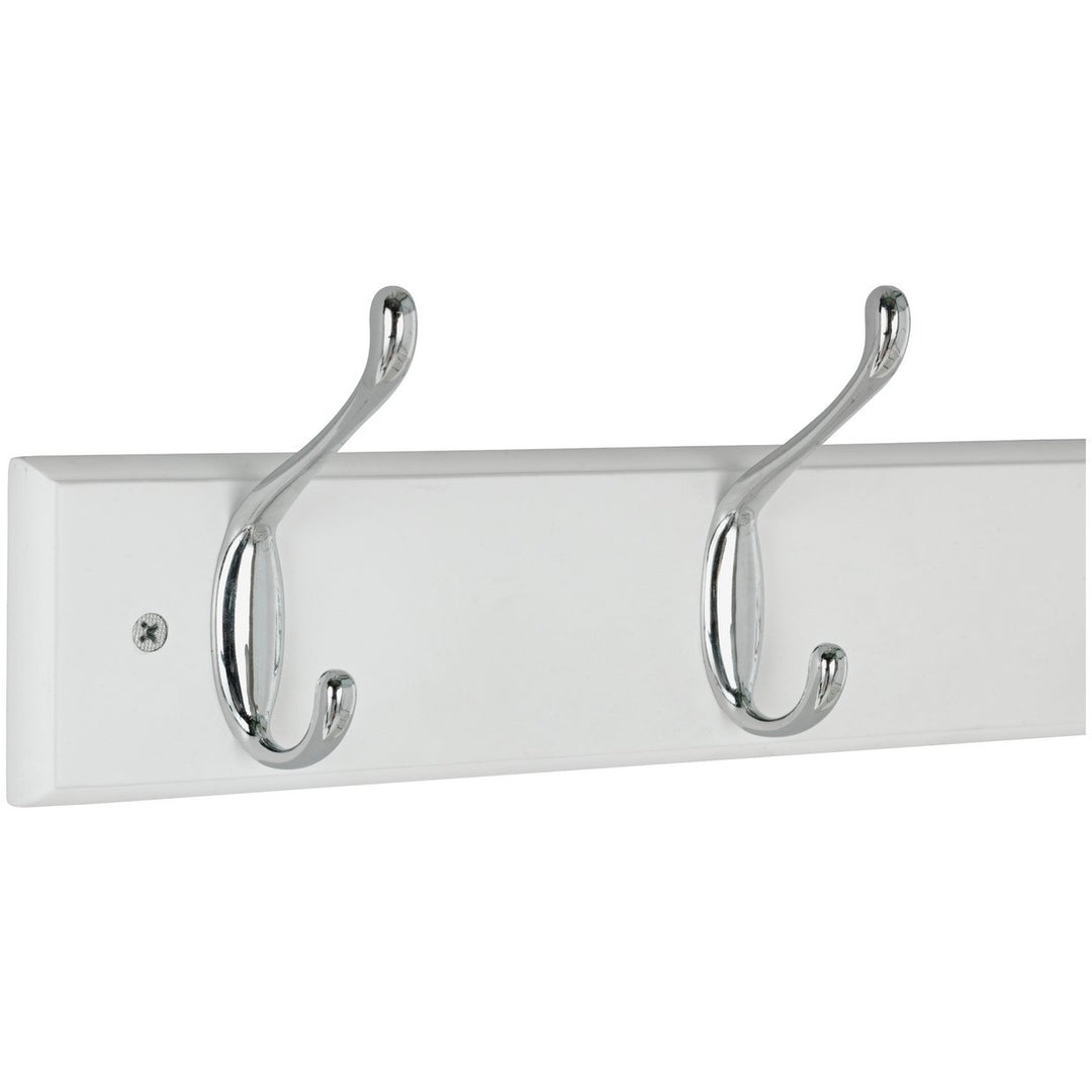 Home 4 Piece Double Chrome Coat Hooks - White