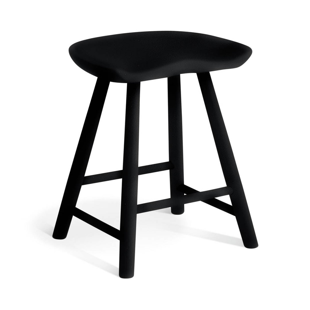 Habitat Barnwell Oak Short Stool - Black