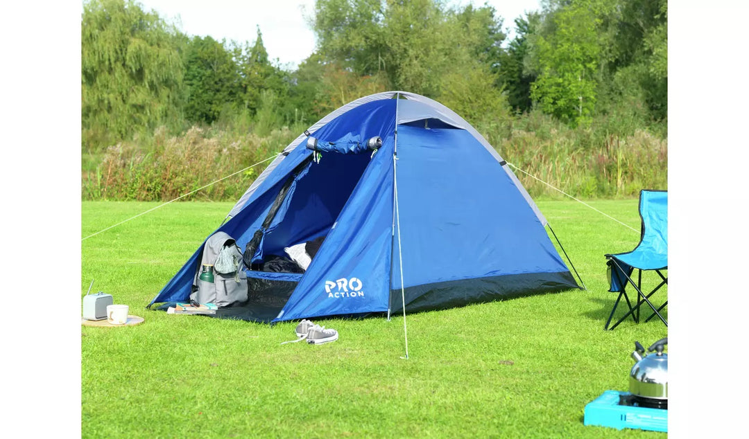 action grondzeil tent Pro Action 2 Person 1 Room Dome Camping Tent with Porch – GED Outlet