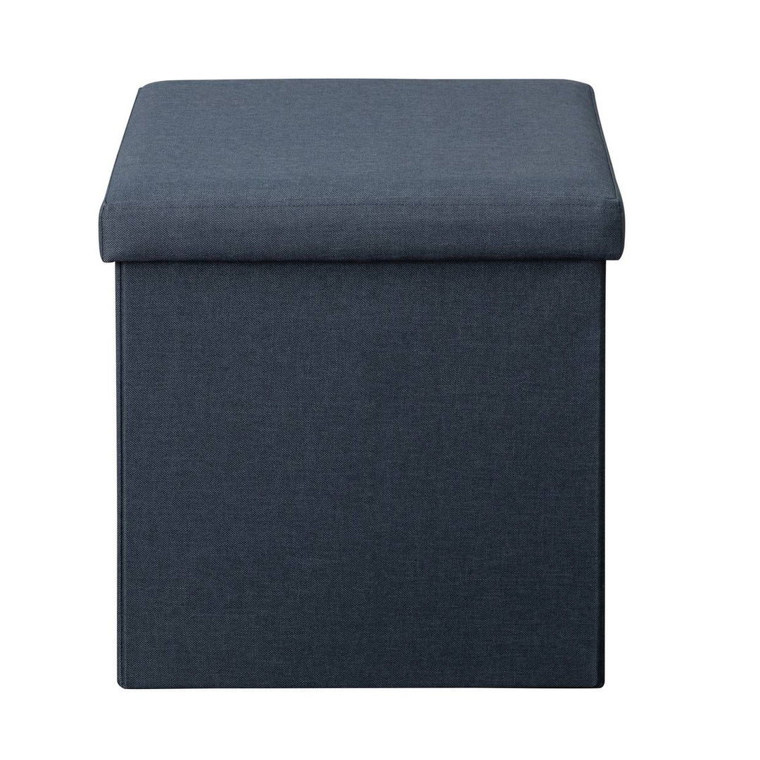 Home Fabric Small Storage Ottoman - Navy