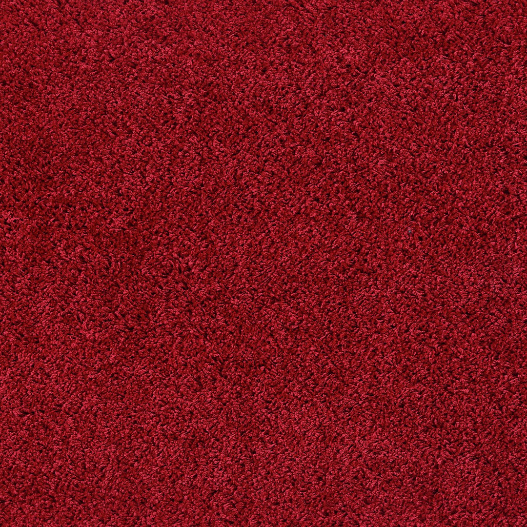 Buddy Washable Mat Plain Round Red Cut Pile Rug - 100cm