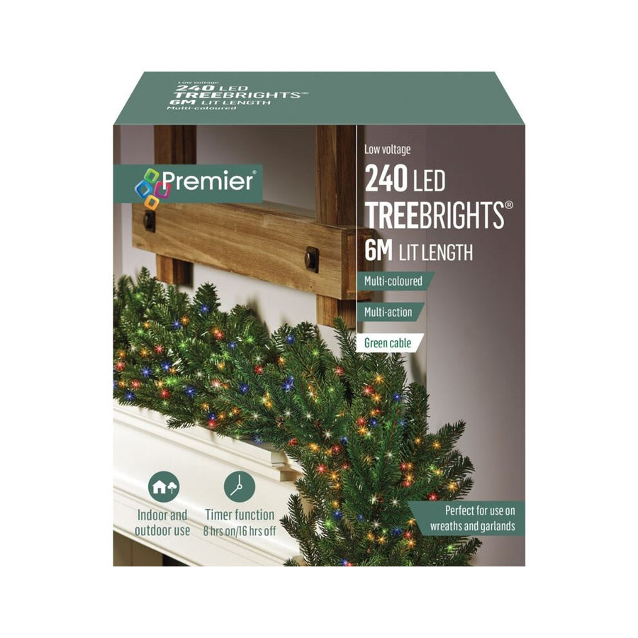 Premier Decorations 240 Multicoloured LED Christmas Tree Lights