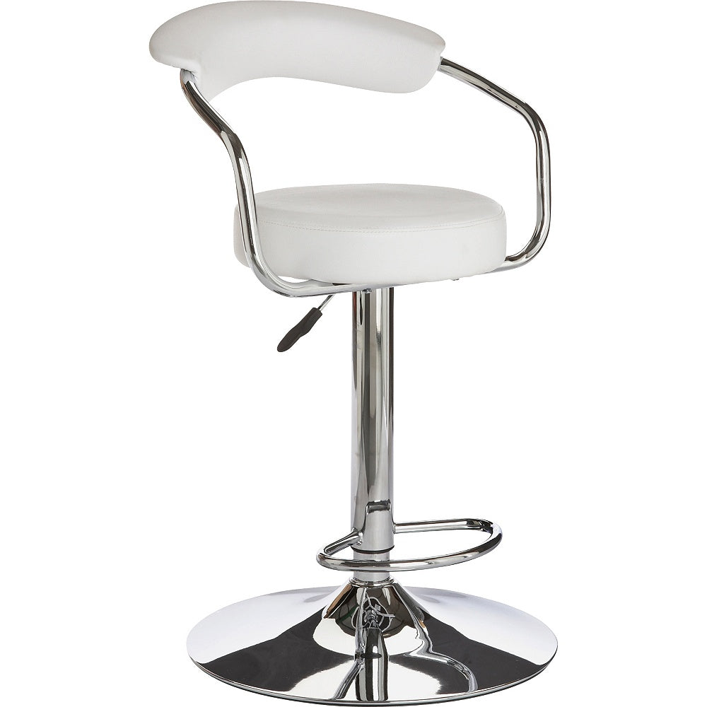 Executive White Gas Lift Bar Stool