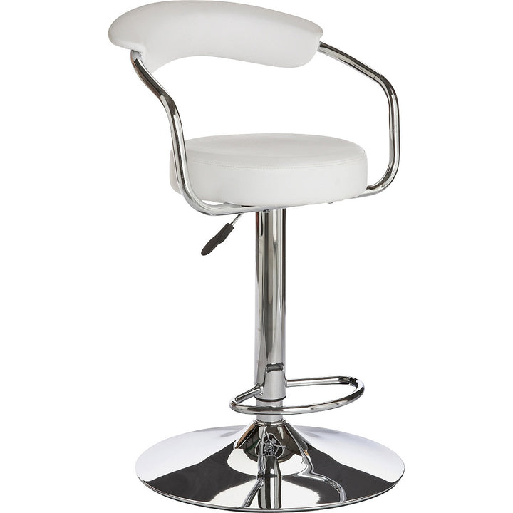 Executive White Gas Lift Bar Stool