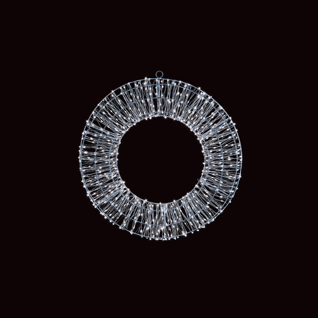Premier Decorations Silver LED Lights Christmas Wreath