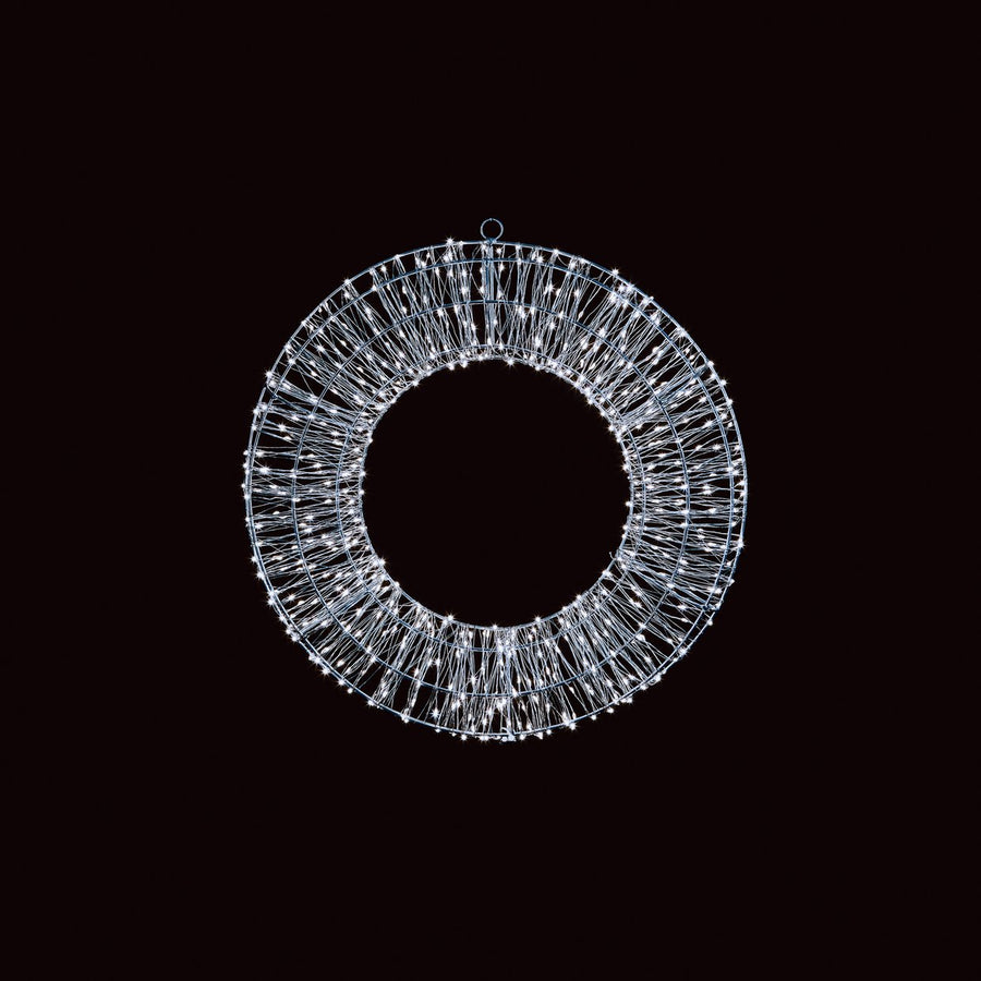 Premier Decorations Silver LED Lights Christmas Wreath