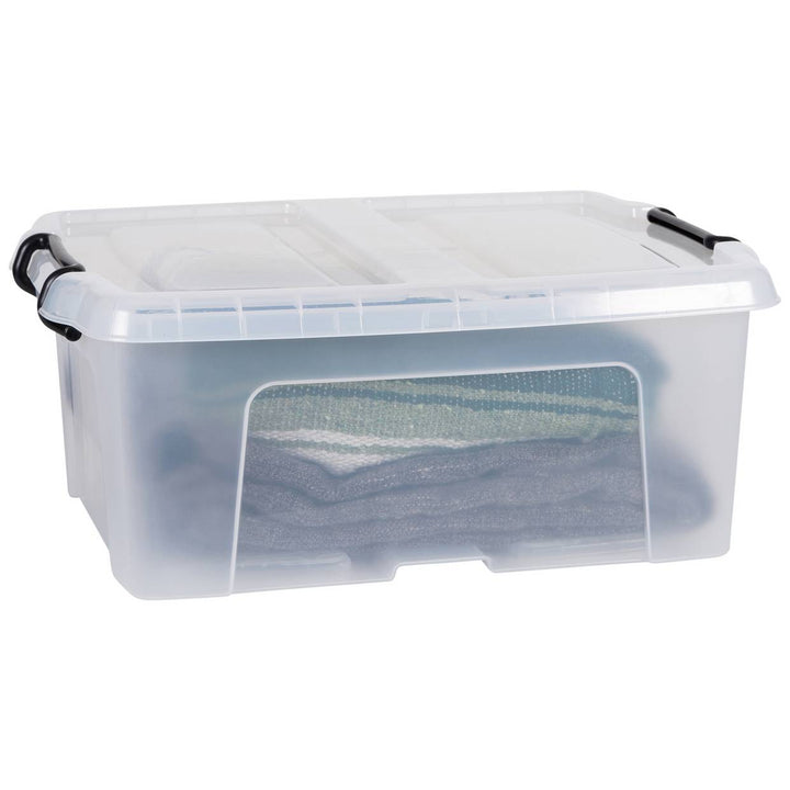 Strata Smart 24L Plastic Storage Boxes with Lid - Clear