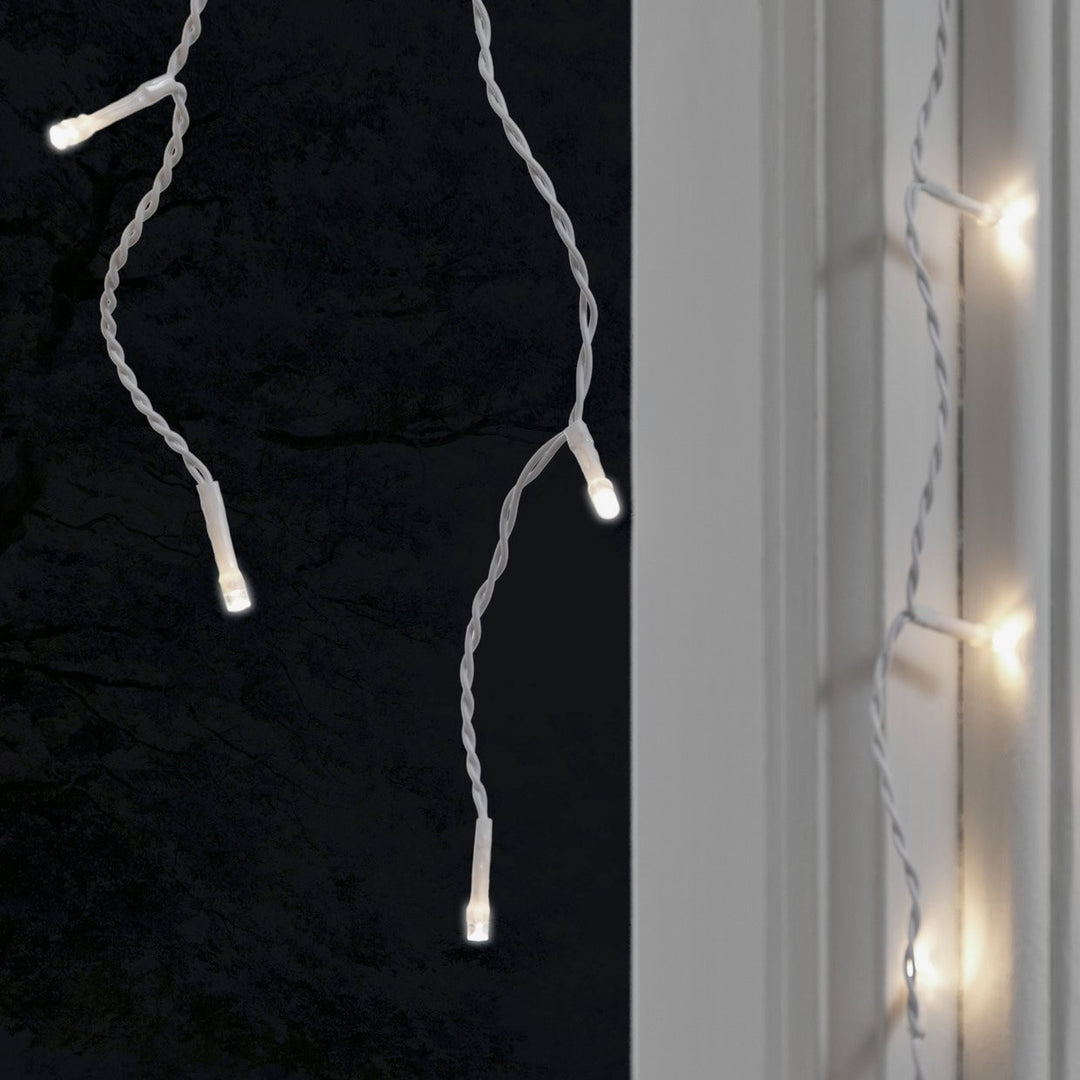 Habitat 160 Warm White LED Christmas Icicle Lights - 8.1m