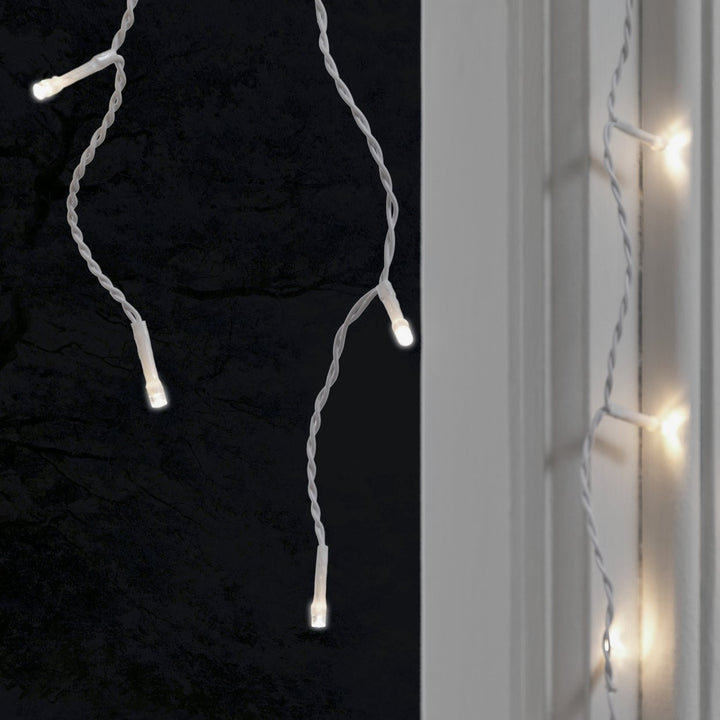 Habitat 160 Warm White LED Christmas Icicle Lights - 8.1m