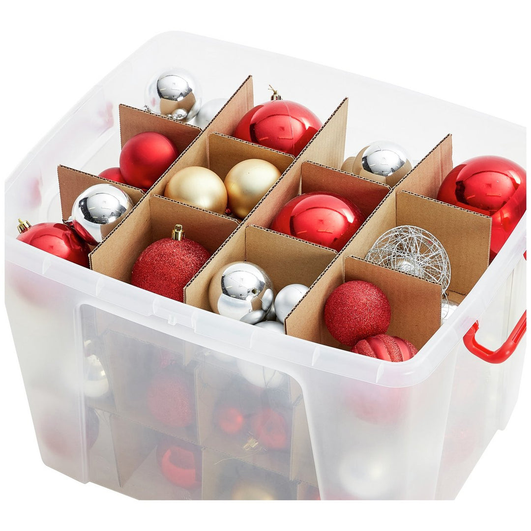 Strata Smart 40L Bauble Plastic Storage boxes with Dividers