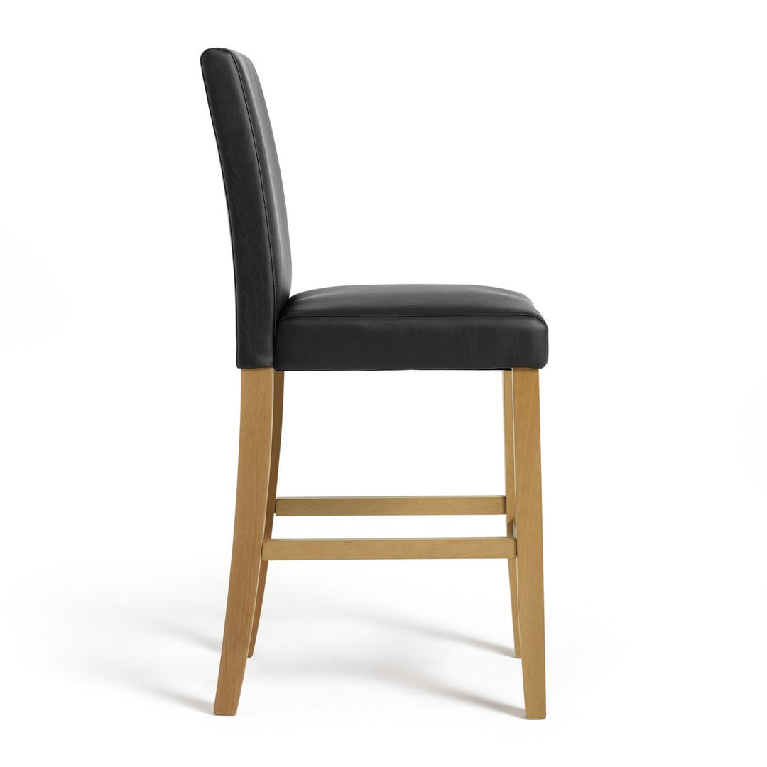 Home Winslow Faux Leather Bar Stool - Black