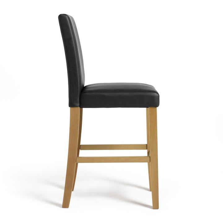 Home Winslow Faux Leather Bar Stool - Black