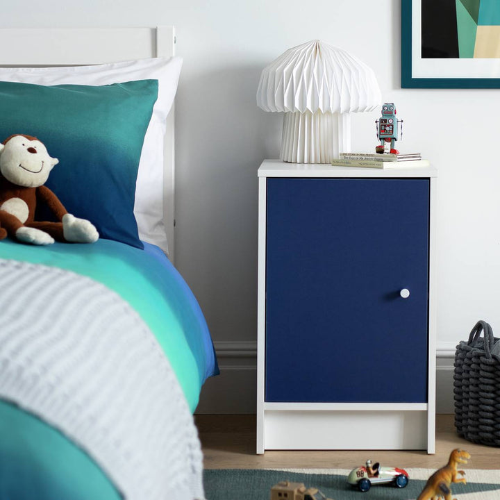 Home Kids Malibu 1 Door Bedside Table - Blue