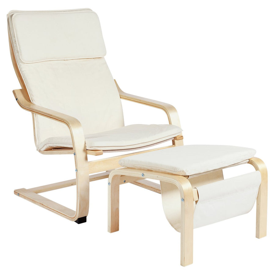 Home Bentwood Chair with Footstool - Natural