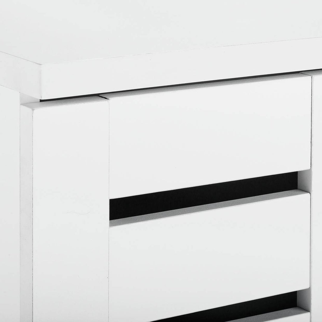 Home Slatted 2 Door Shoe Storage Cabinet - White