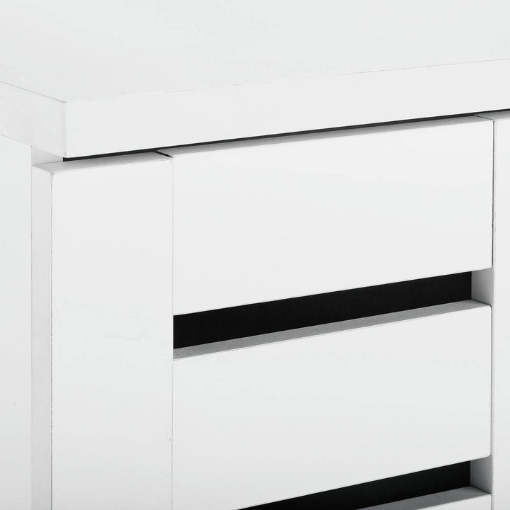 Home Slatted 2 Door Shoe Storage Cabinet - White