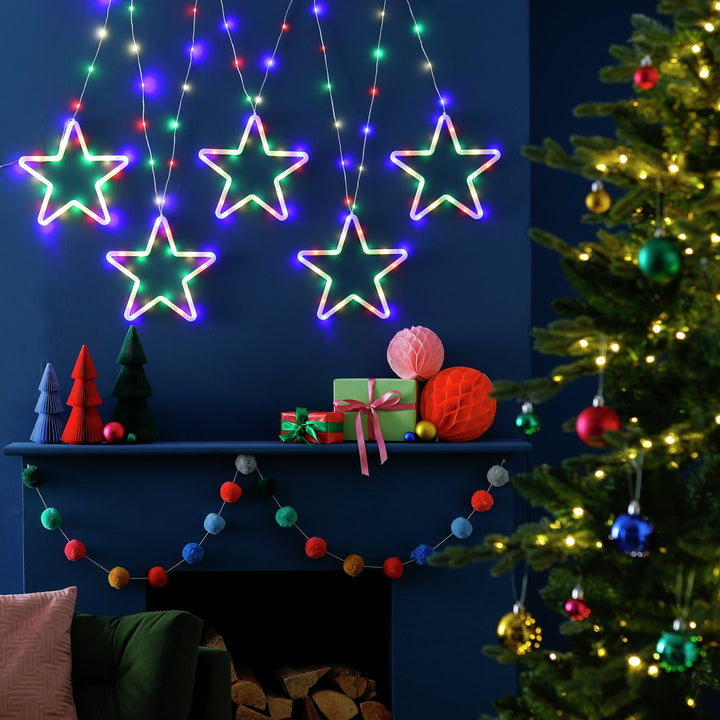 Home 144 Neon Effect LED Christmas Star String Lights