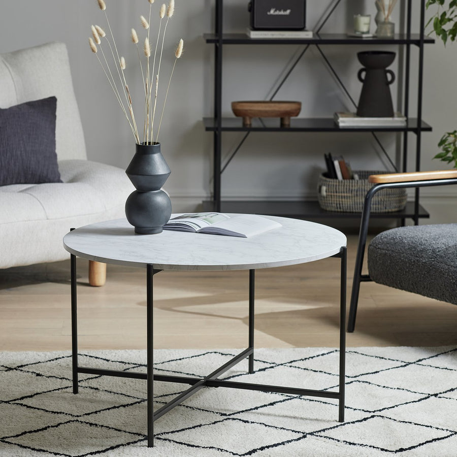 Home Jules Round Coffee Table - Black & White