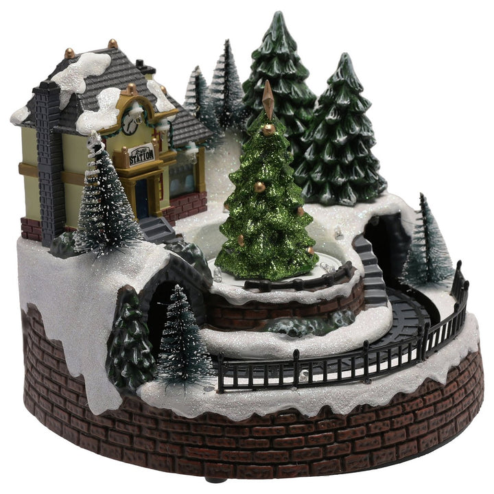 The Seasonal Gift Co LED Musical Station With Rotating Train