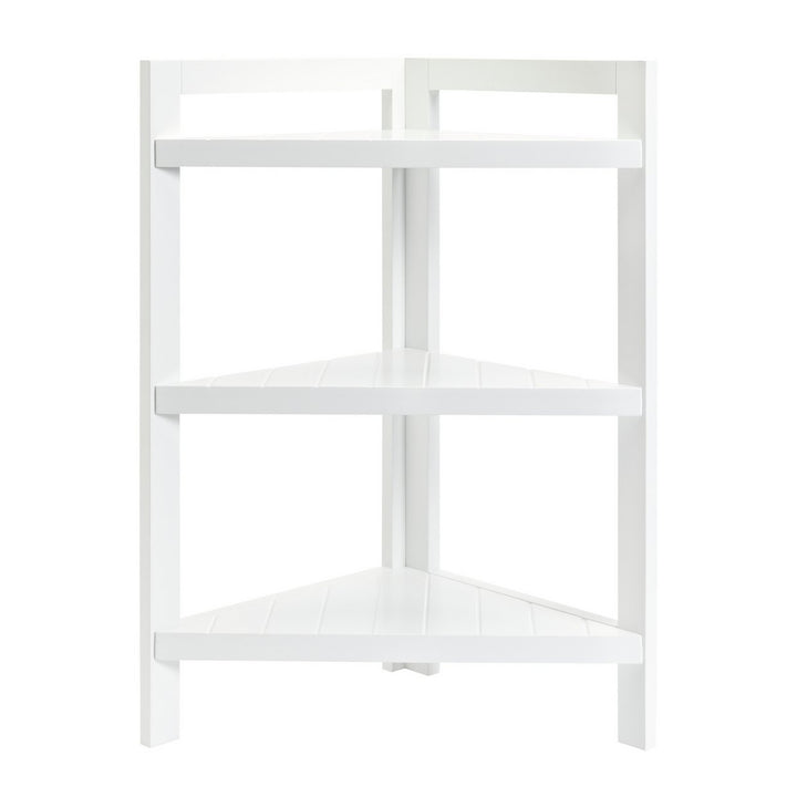 Home 3 Tier Bathroom Corner Shelf Unit - White