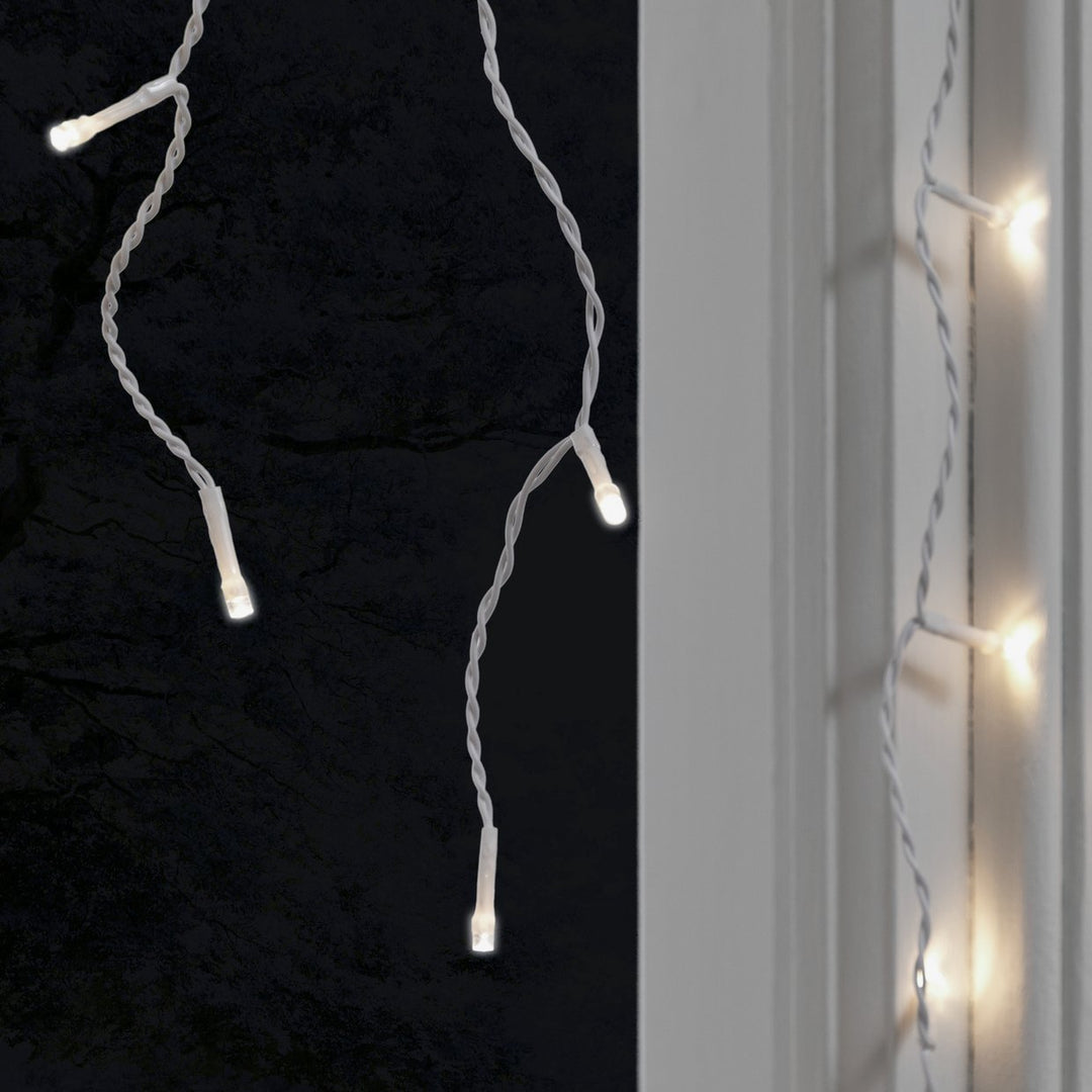 Habitat 160 Warm White LED Christmas Icicle Lights - 8.1m