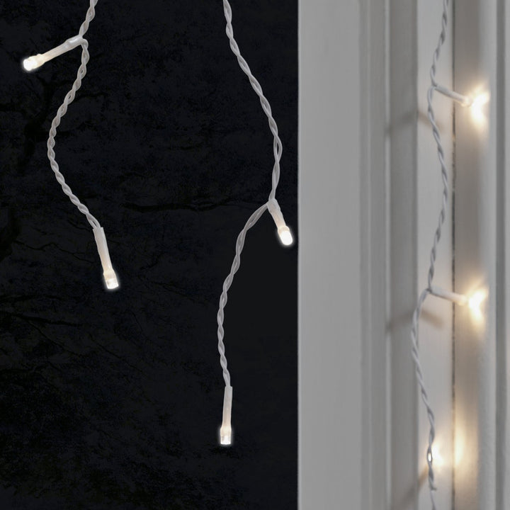 Habitat 160 Warm White LED Christmas Icicle Lights - 8.1m