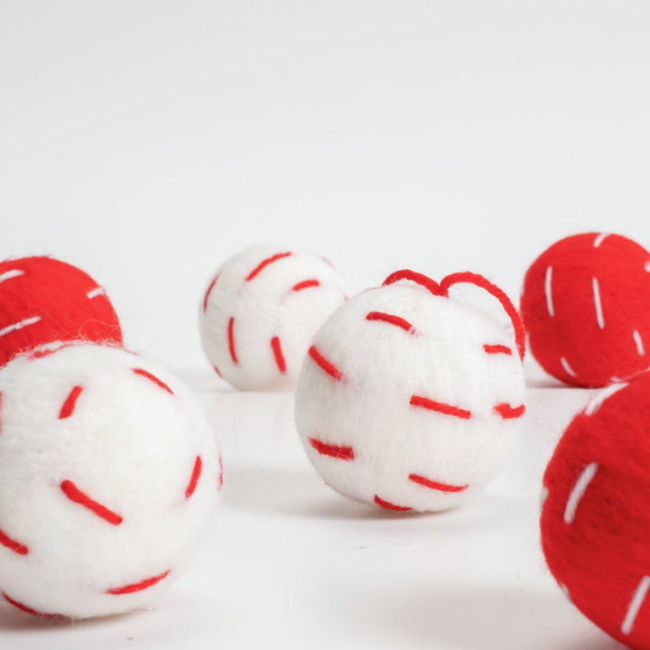 Habitat Pack of 6 Pattern Christmas Tree Baubles Decoration - Red & White