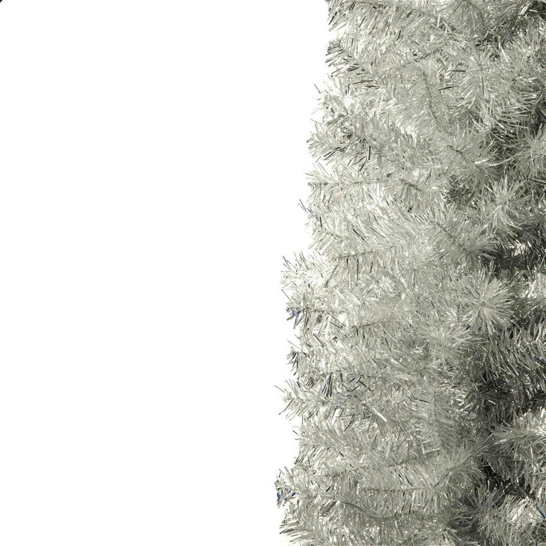 Premier Decorations 6ft Pencil Slim Pine Christmas Tree - Silver