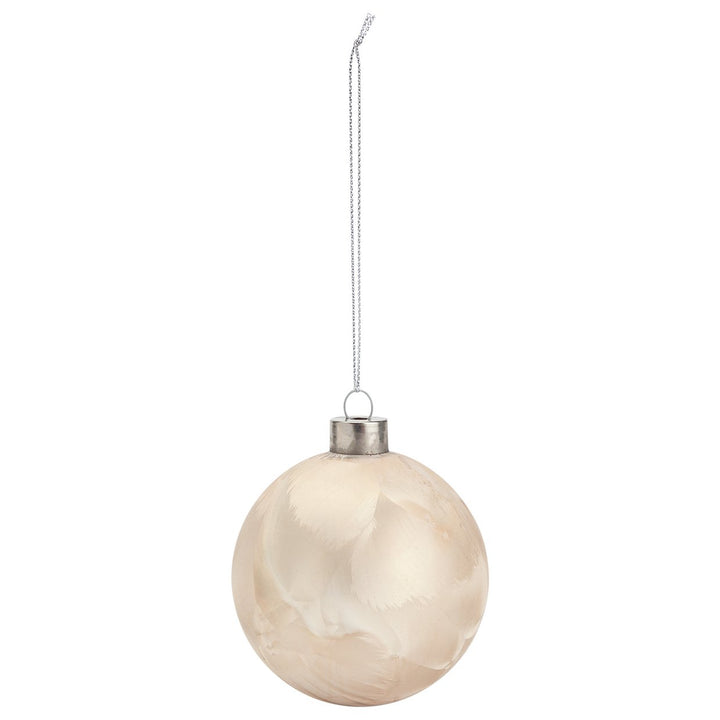 Habitat Pack Of 4 Glass Christmas Tree Baubles Decoration - Cream And White