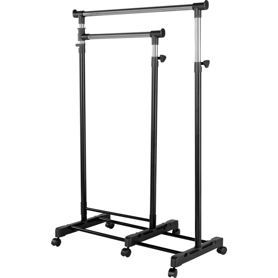 Home Clothes Rail with Lower Swing Out Rail - Black