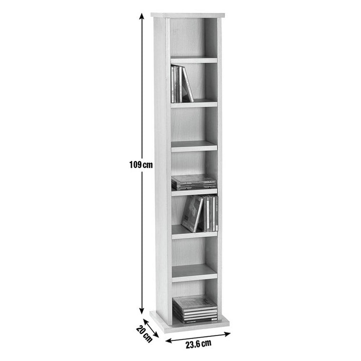 Home Maine CD and DVD Storage unit - White wood effect