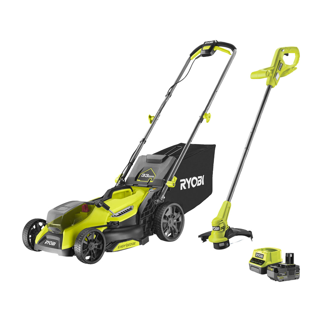 Ryobi RY18LMX33ALT23A-140 18V ONE+ HP Brushless 33cm Lawnmower & 23cm Grass Trimmer (1 x 4.0Ah)