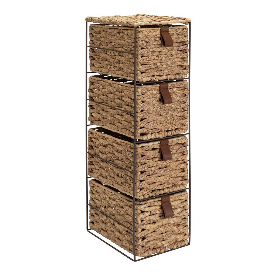 Home 4 Drawer Slim Bathroom Storage Unit - Natural