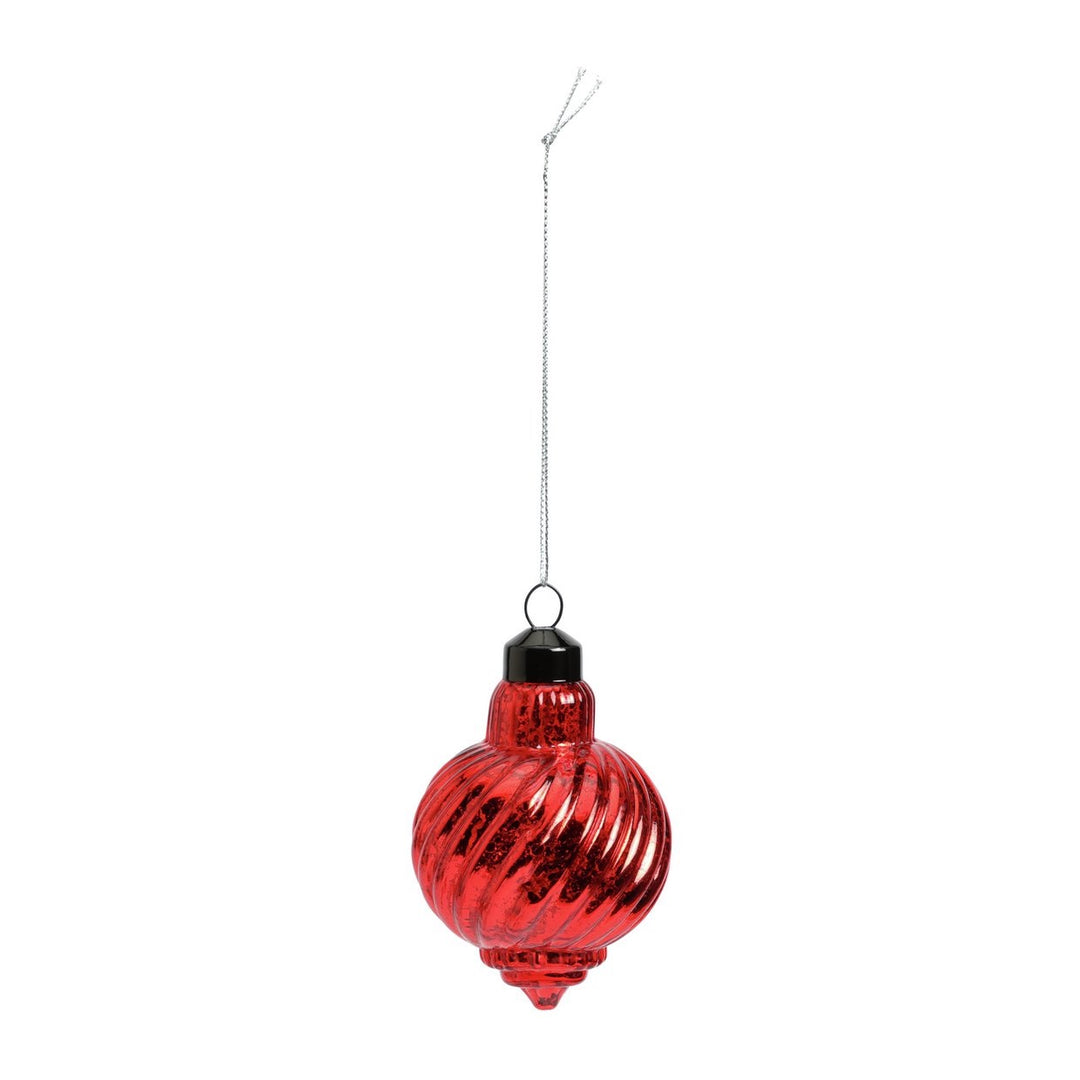 Habitat Pack of 6 Mercury Glass Christmas Baubles - Red