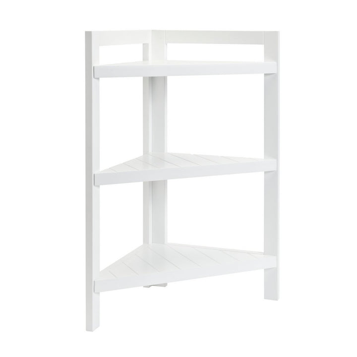 Home 3 Tier Bathroom Corner Shelf Unit - White
