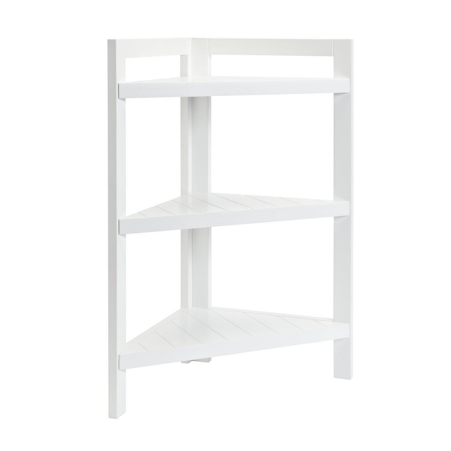 Home 3 Tier Bathroom Corner Shelf Unit - White