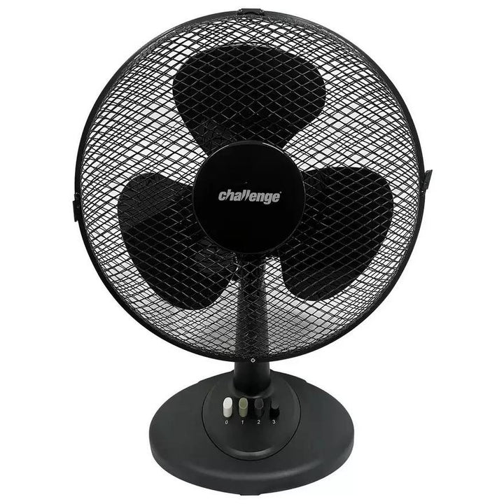 Challenge 12 Inch Oscillating Desk Fan - Black