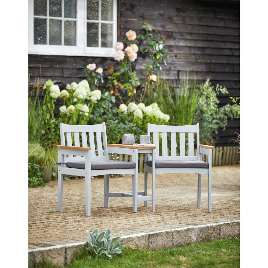 Home Wooden Garden Love Seats - Grey
