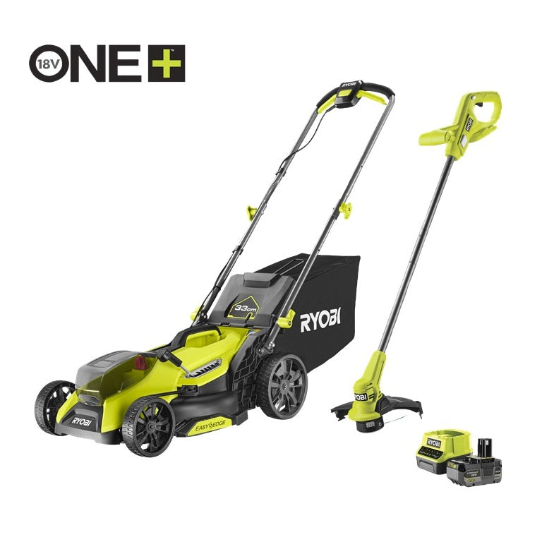 Ryobi RY18LMX33ALT23A-140 18V ONE+ HP Brushless 33cm Lawnmower & 23cm Grass Trimmer (1 x 4.0Ah)