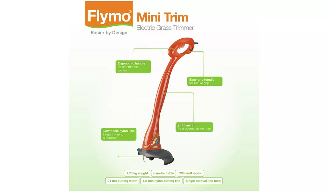 Flymo Mini Trim 21cm Corded Grass Trimmer - 230W - USED ITEM