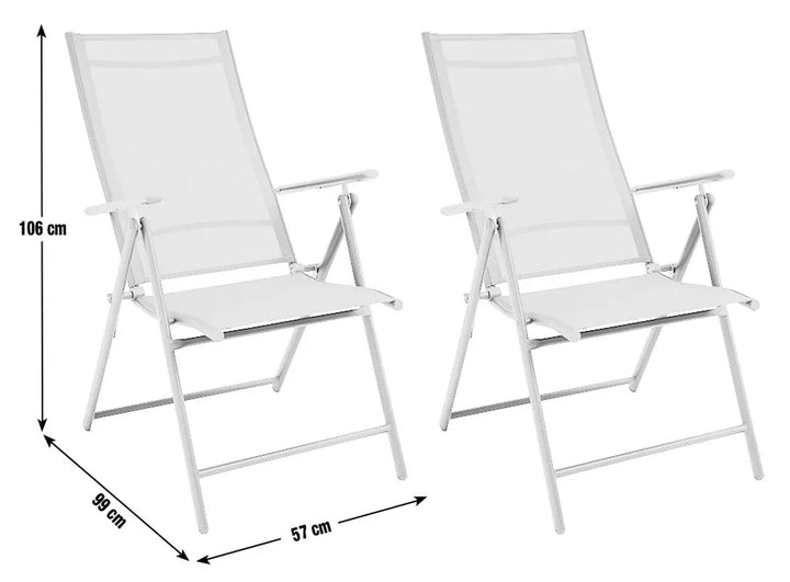 Home Set of 2 Metal Garden Chair - Grey