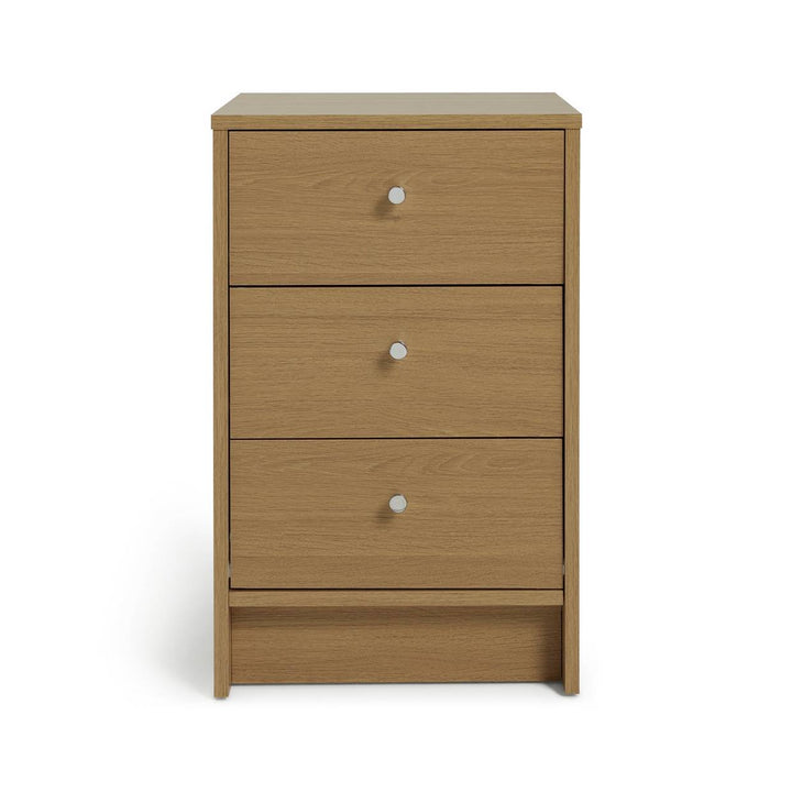 Home Malibu 3 Drawer Bedside Table - Oak Effect